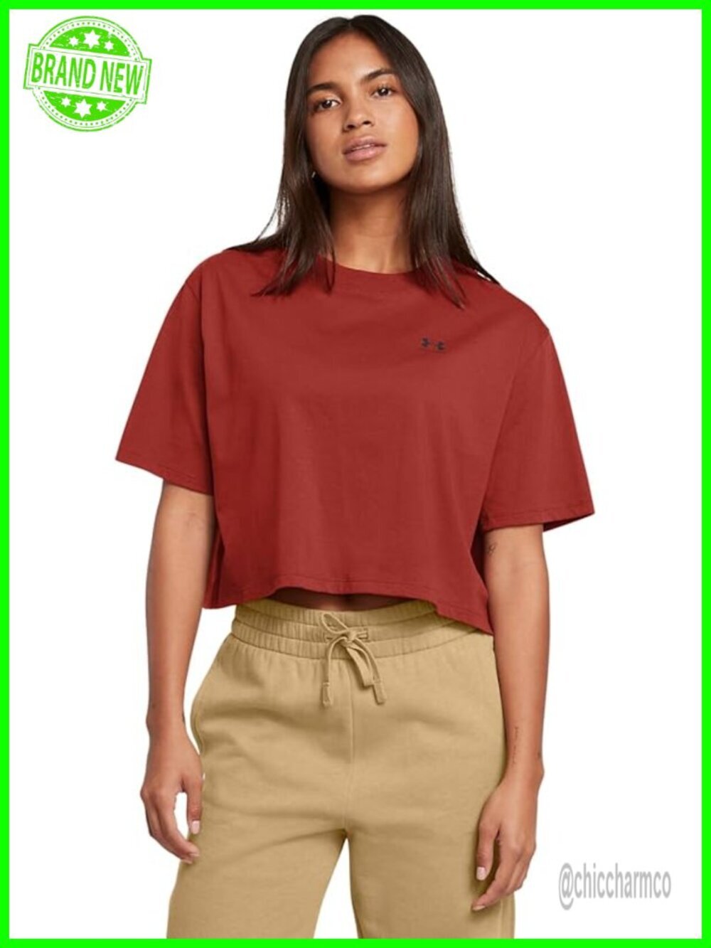 Crop Logo Short Sleeve Oversized Fit T-Shirt